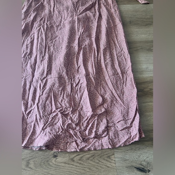 Urban Romantics Mauve Polka Dot Wrap Midi Skirt, Large- Like New - Picture 2 of 5